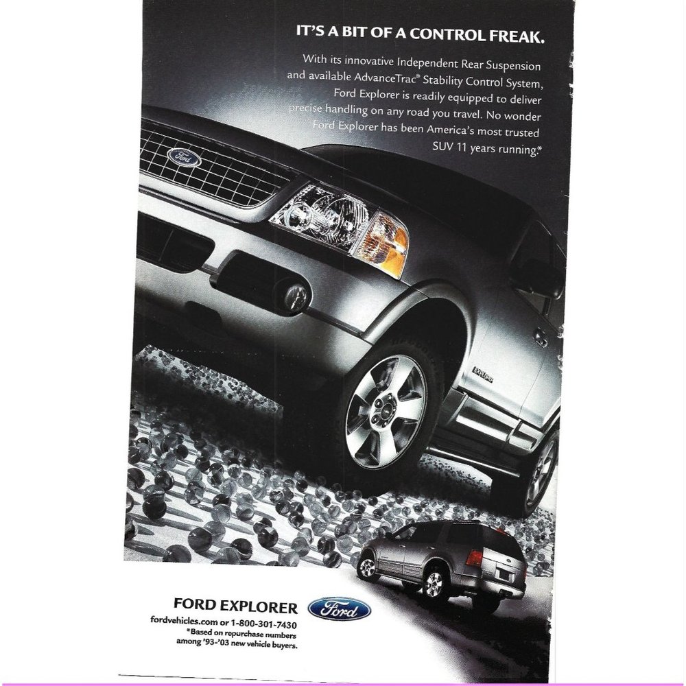 Ford Explorer SUV Car Auto 2000s Print Ad